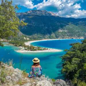 A woman Watching the View of Oludeniz Scaled