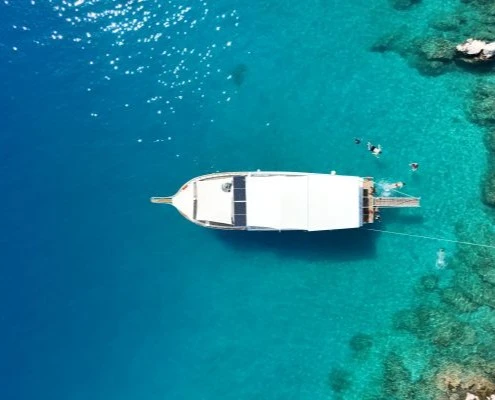 Fethiye to Olympos Boat Drone Shot