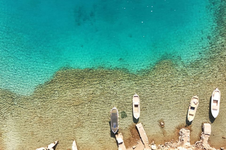 Serene Aerial View of Kekovas Crystal Clear Waters and Boats - Olympos to Fethiye Weekly Blue Cruise