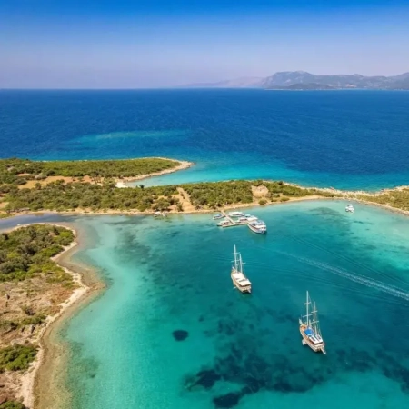 Marmaris to Fethiye Gulet Cruise Boats Around Small Islands