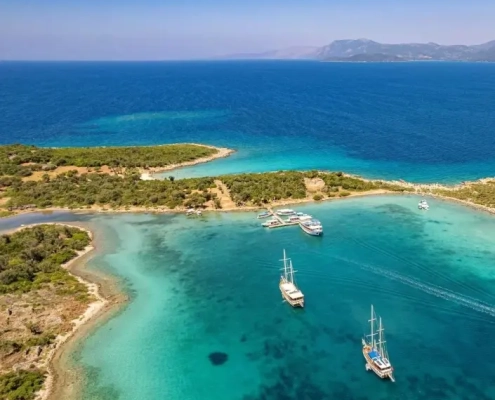 Marmaris to Fethiye Gulet Cruise Boats Around Small Islands